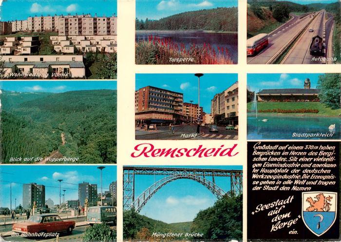 Remscheid Wohnsiedlung Voemix Talsperre Autobahn Wupperberge Markt Stadtparkteic