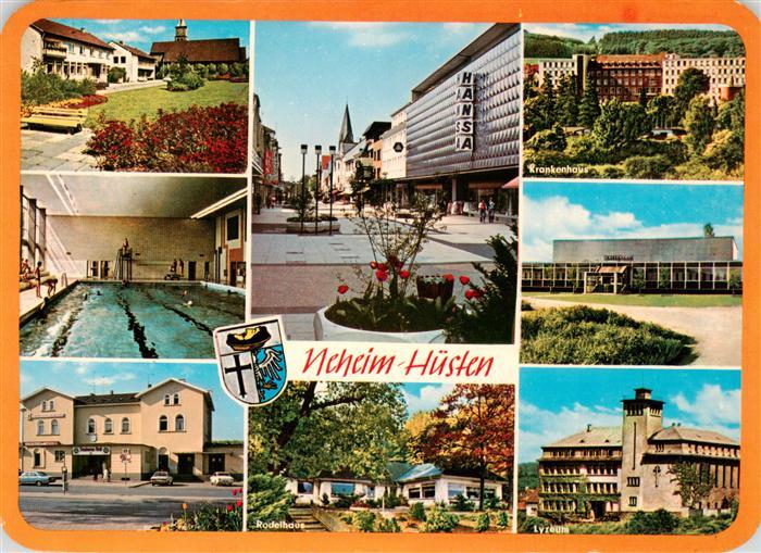 Neheim-Huesten Park Fussgaengerzone Krankenhaus Hallenbad Rodelhaus Lyzeum