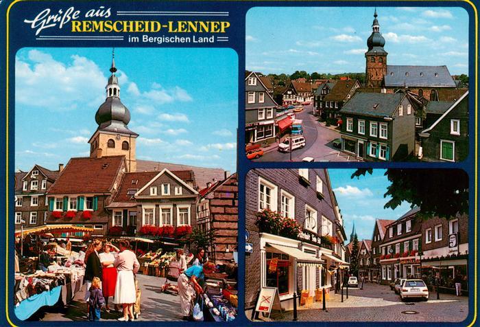 Lennep Remscheid Marktplatz Fussgaengerzone Kirche