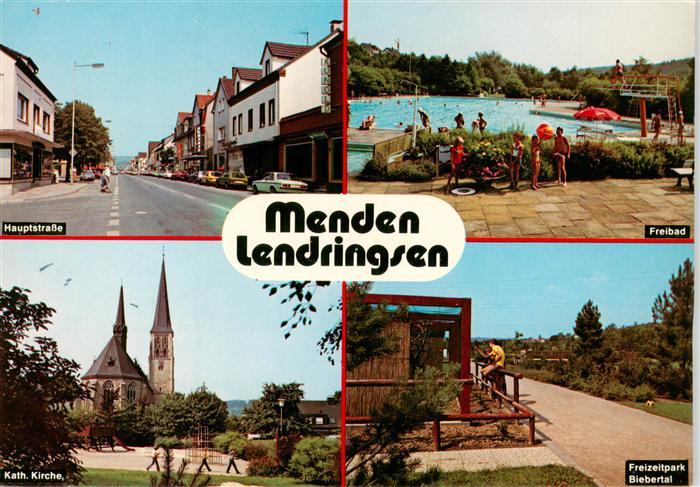 Menden  Sauerland Hauptstrasse Freibad Kath Kirche Freizeitpark Biebertal