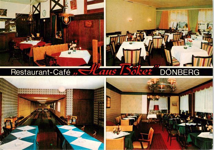 Doenberg Restaurant Cafe Haus Boeker Gastraeume Kegelbahn