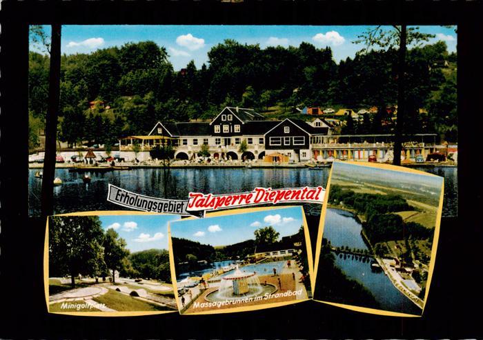 Diepental Leichlingen Talsperre Diepental Minigolf Massagebrunnen Strandbad Pano