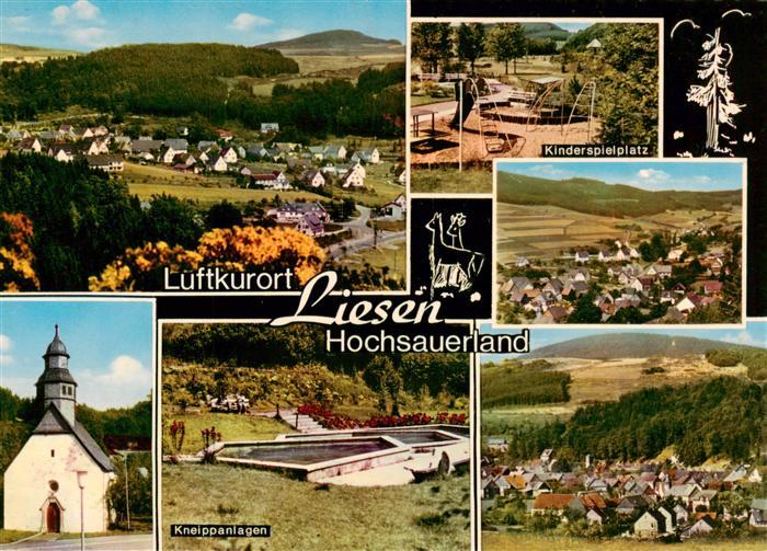 Liesen Hallenberg Hochsauerland Panorama Kinderspielplatz Kirche Kneippanlagen