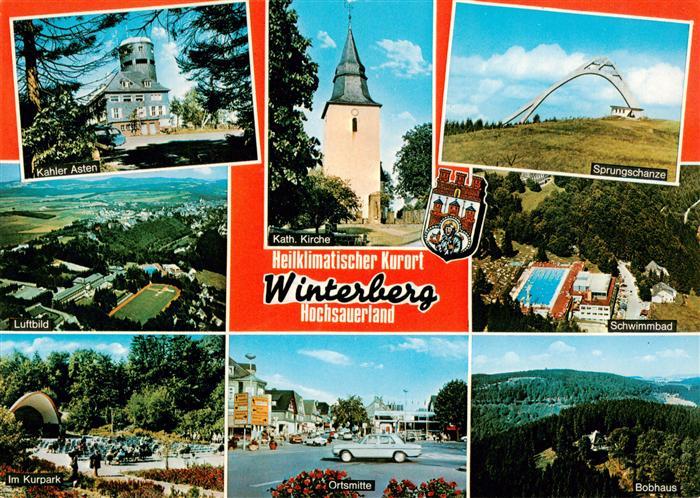 Winterberg  Hochsauerland NRW Kahler Asten Kath Kirche Sprungschanze Fliegeraufn