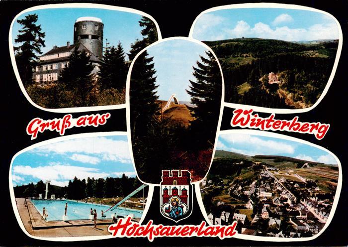 Winterberg  Hochsauerland NRW Gaststaette Astenberg Sprungschanze Panorama Schwi