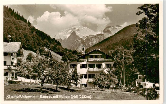 Ramsau Berchtesgaden Gasthof Unterwirt mit Hohem Goell