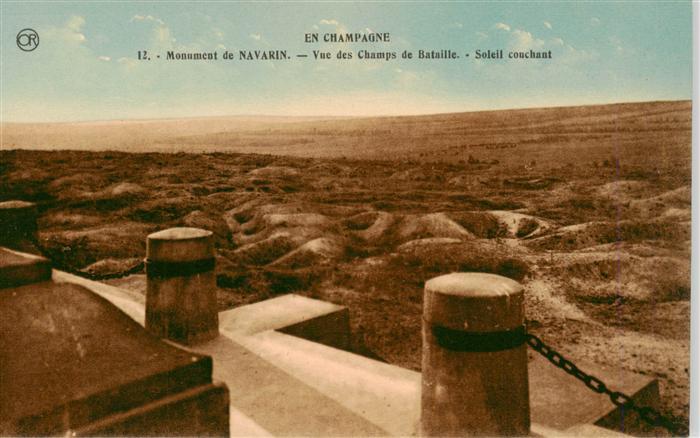 Navarin 51 Marne Vue des Champs de Bataille Soleil couchant
