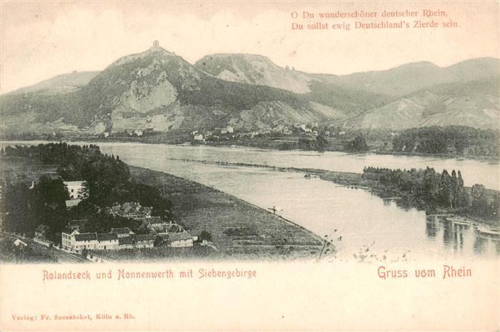 Rolandseck Remagen und Nonnenwerth mit Siebengebirge und Rhein