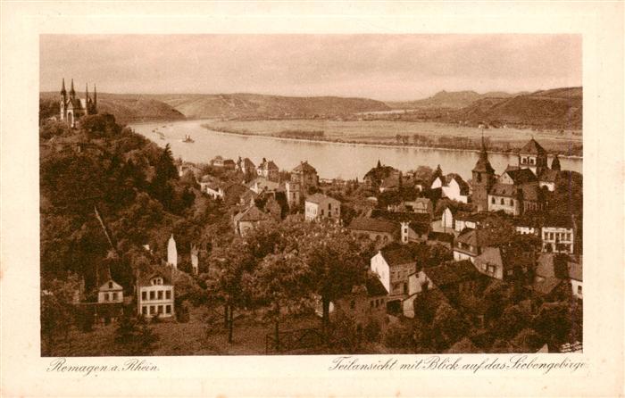 Remagen Rheinland-Pfalz Teilansicht mit Rhein und Siebengebirge