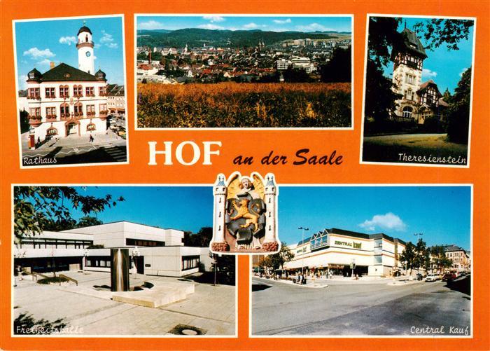 Hof  Saale Rathaus Panorama Theresienstein Freiheitshalle Central Kauf