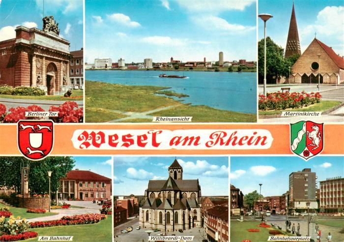 Wesel Rhein Berliner Tor Rheinansicht Martinikirche Am Bahnhof Willibrordi Dom