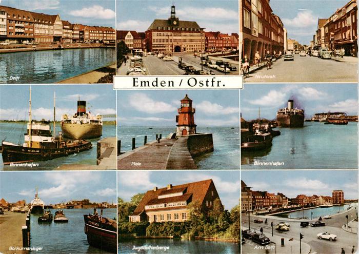 Emden Ostfriesland Delft Rathaus Neutorstr Binnehafen Mole Borkumanleger Jugend