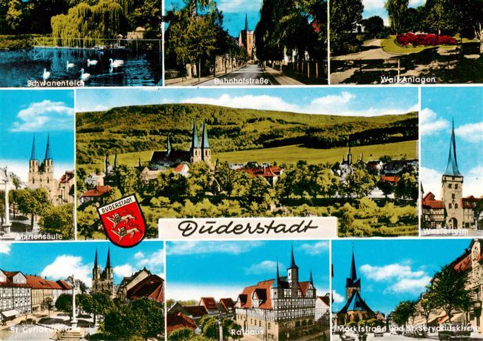 Duderstadt Niedersachsen Schwanenteich Bahnhofstr Wall Anlagen Mariensaeule West