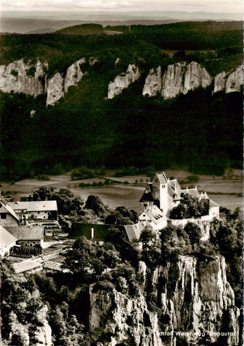 Werenwag Schloss Beuron Donautal Fliegeraufnahme mit Schloss Werenwag