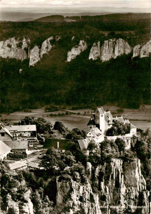 Werenwag Schloss Beuron Donautal Fliegeraufnahme Schloss Werenwag