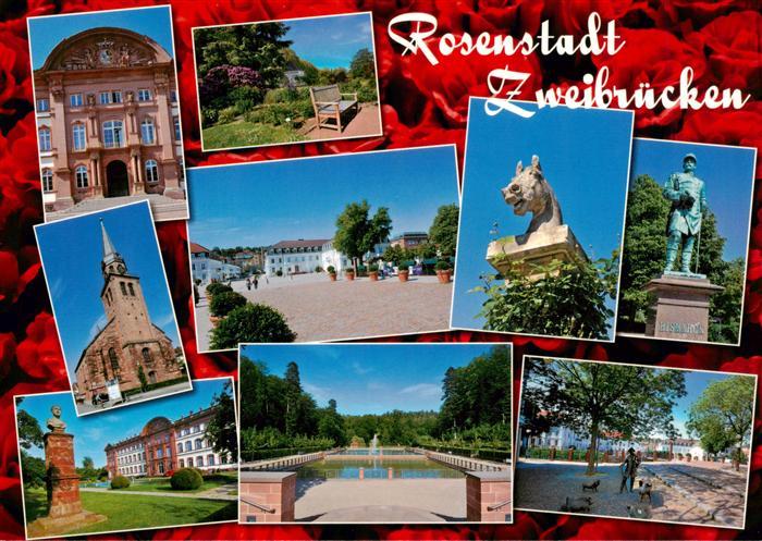 Zweibruecken Pfalz Figuren Schloss Rosengarten Alexanderkirche Park Plastik Stat