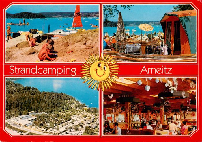 Arneitz Faakersee Kaernten AT Strandcamping Fliegeraufnahme Restaurant