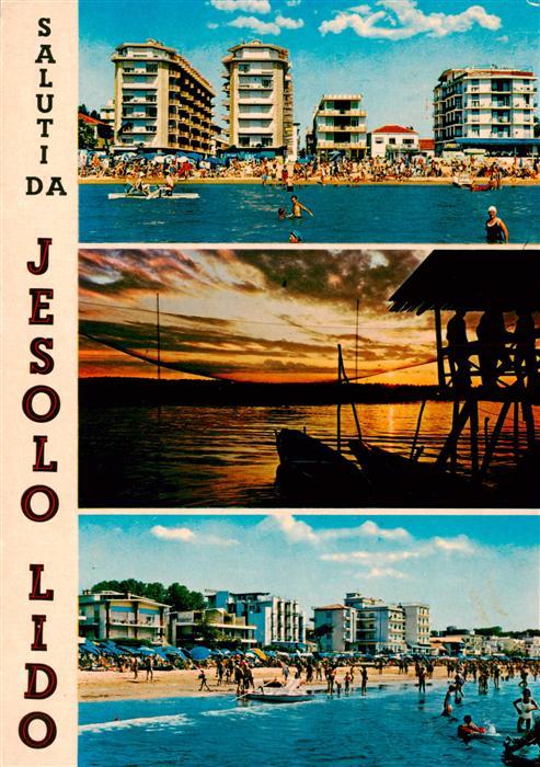 Jesolo Lido IT Strandhotels Sonnenuntergang