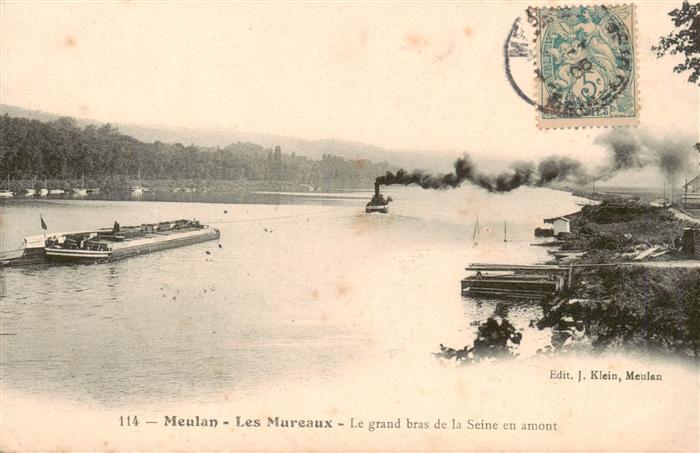 Meulan 78 Yvelines Les Mareaux Le grand bras de la Seine en amont