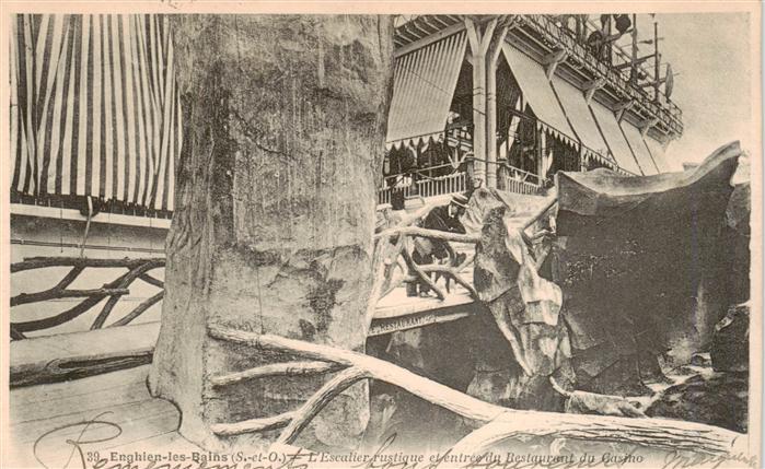 Enghien-les-Bains 95 Val-d Oise Escalier rustique et entree du Restauan