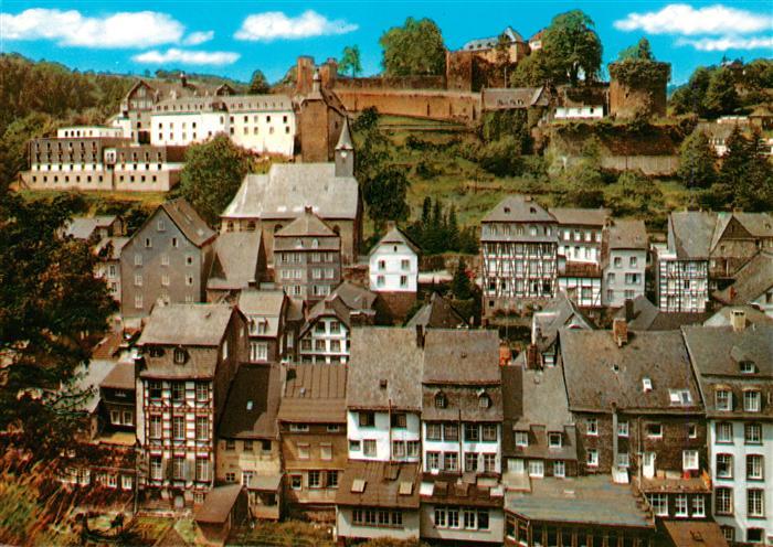 Monschau Montjoie NRW Panorama mit Burgblick