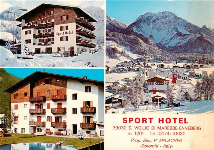 San Vigilio di Marebbe Dolomiti IT Sport Hotel Pool Panorama Seilbahn