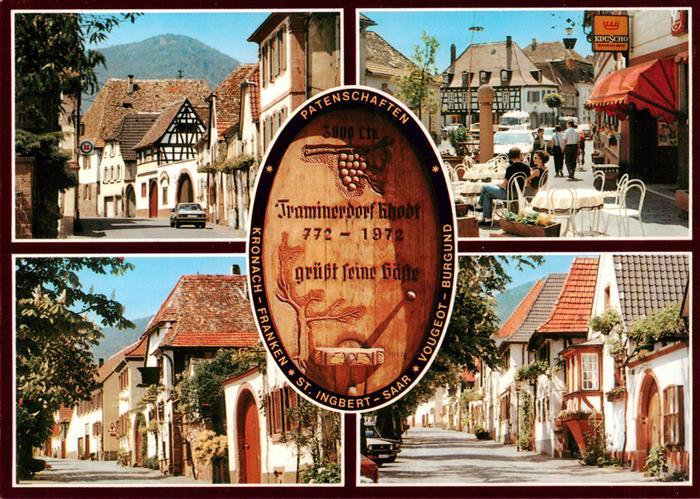 Rhodt Rietburg Theresienstrasse mit Kstanienallee und Motive der Weinstrasse