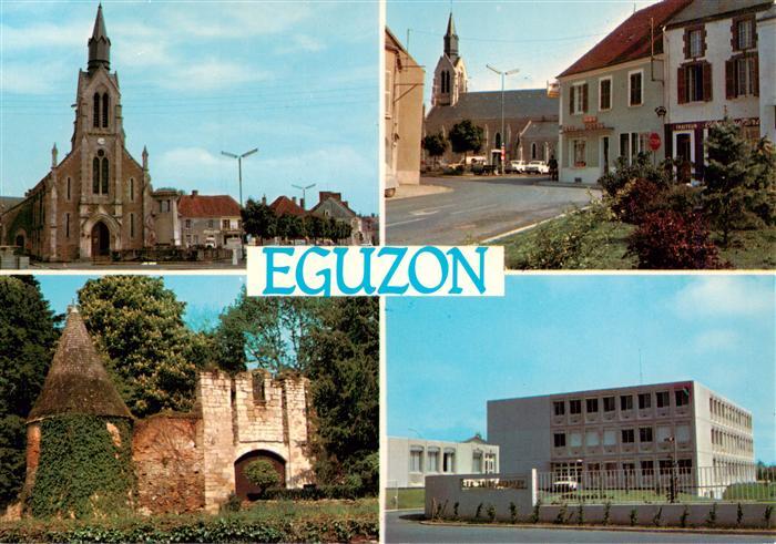 Eguzon-Chantome 36 Indre Eglise St Etienne Le rond point Le chateau la vieille p