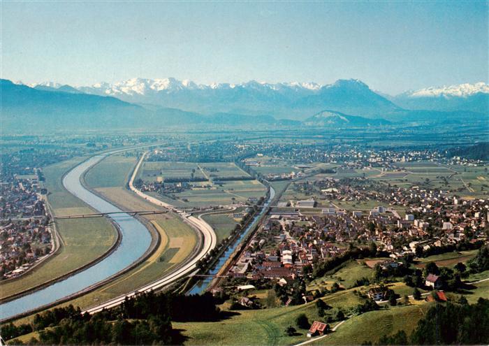 Heerbrugg SG Widnau und Au Rheintal mit Vorarlberg Alpenpanorama