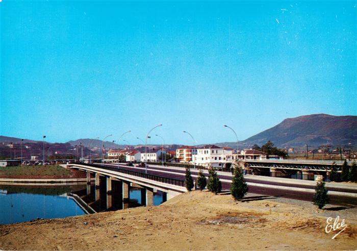 Hendaye 64 Vue générale sur le nouveau pont international traversant la Bidassoa