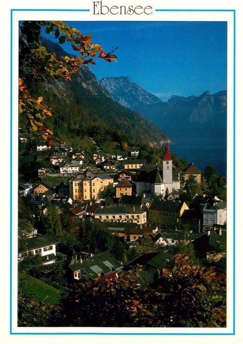 Ebensee Oberoesterreich AT Panorama Blick vom Kalvarienberg im Hintergrund der T