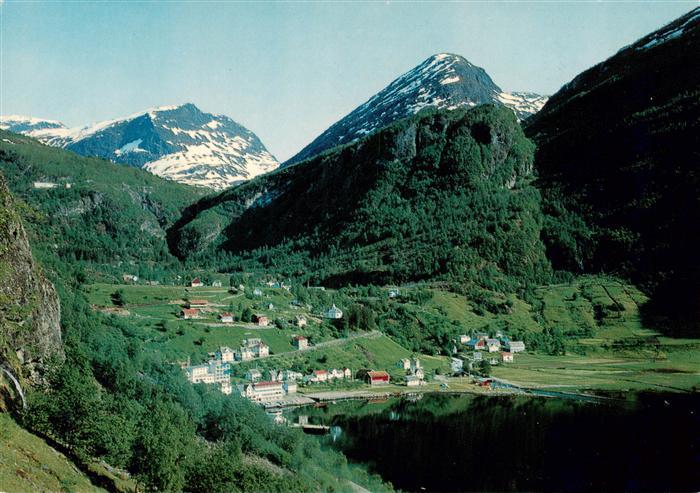 Geiranger Norge View towards mount Dalsnibba