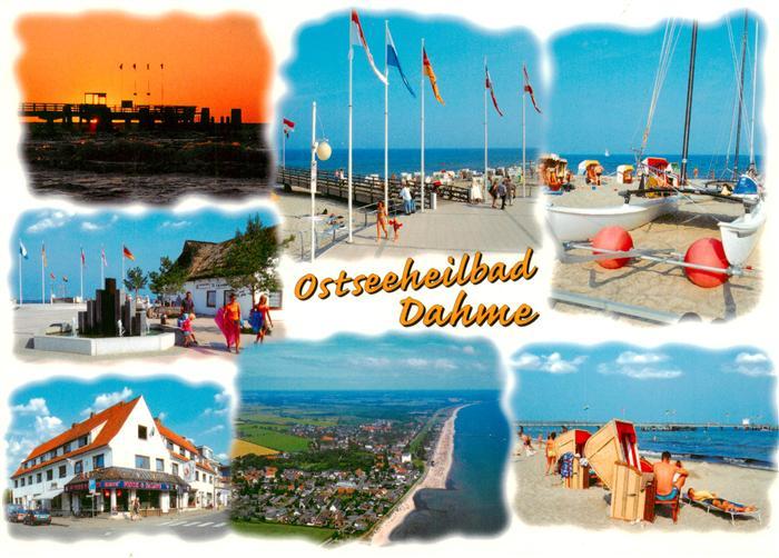 Dahme  Ostseebad Holstein Abendstimmung Strand Promenade Hotel Luftaufnahme