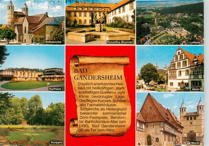 Bad Gandersheim Stiftskirche Roswitha-Brunnen Luftbild Abtei Kurhaus Kurpark Mar