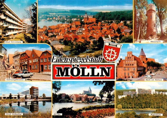 Moelln  Lauenburg Stadtpanorama Klinik Brunnen Partie am See Augustinum Markt Ra