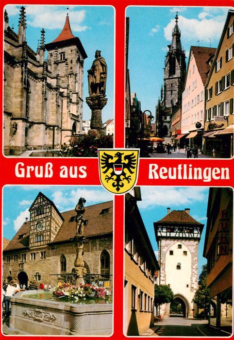 Reutlingen BW Motive Altstadt Brunnen Stadttor