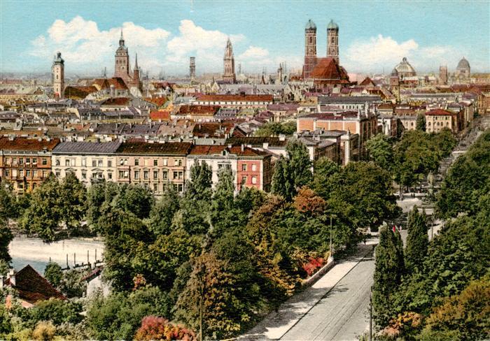Muenchen Bayern Blick vom Maximilianeum auf die Stadt