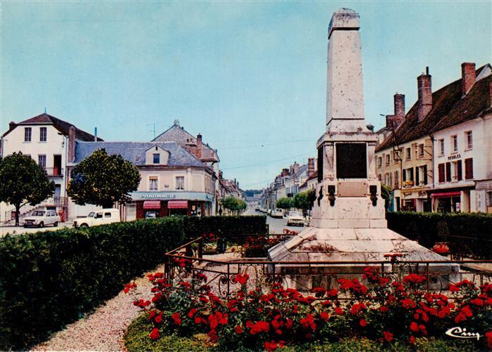Villeneuve-l Archeveque 89 Yonne Rue de la République vue depuis le monument aux