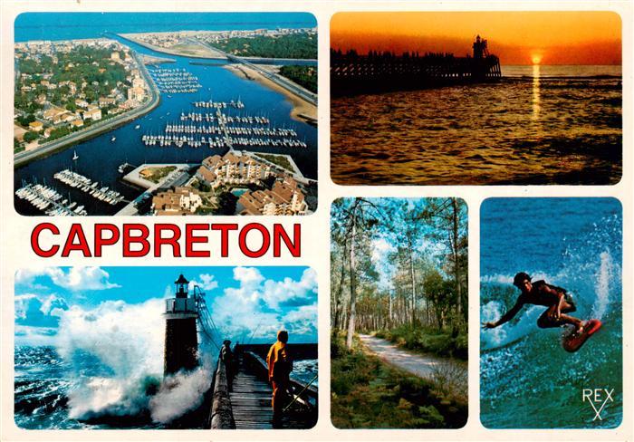 Capbreton Hafen Luftaufnahme Sonnenuntergang Leuchtturm Surfen Waldpartie