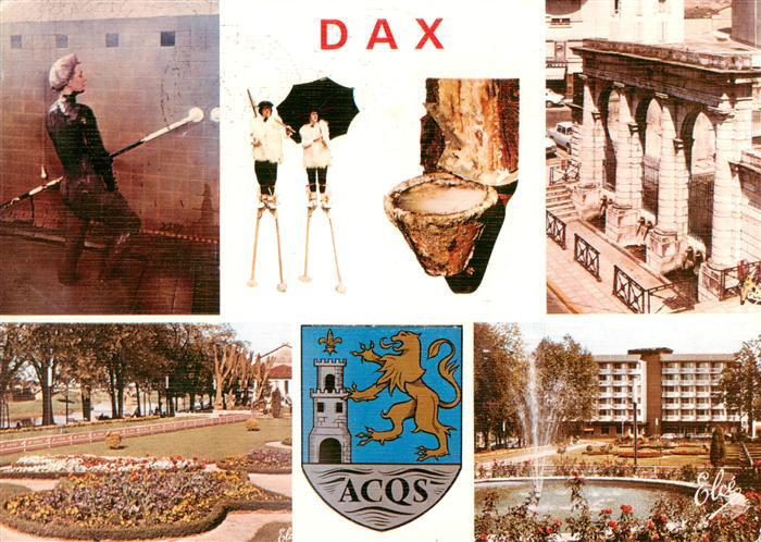 Dax 40 Landes Bains de boue Fontaine chaude Jardins fleuris Jet d'eau Hôtel Mira