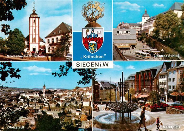 Siegen  Westfalen Kirche Rathaus Wappen Schloss Panorama Oberstadt Marktplatz Br