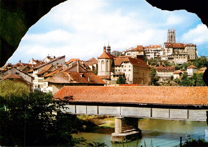 Fribourg  FR Basse ville Altstadt Holzbruecke