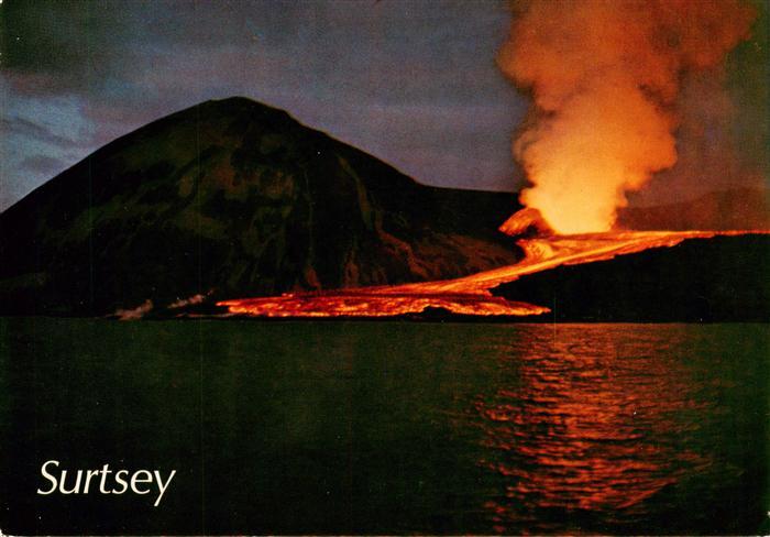 Surtsey Vestmannaeyjarinsel Iceland Vulkan Nachtaufnahme