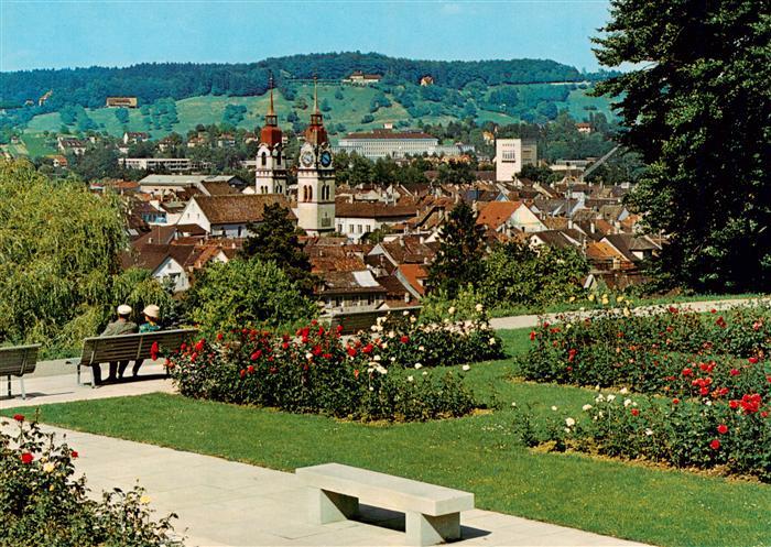 Winterthur ZH Ausblick vom Rosengarten
