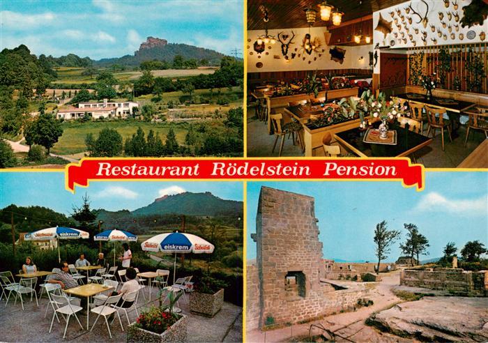 Oberschlettenbach Roedelstein Restaurant und Pension Terrasse Burgruine