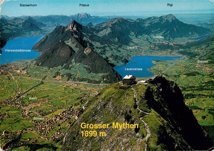 Grosser Mythen 1899m SZ Mythen-Kulm Leuerzersee Vierwaldstaettersee Alpenpanoram