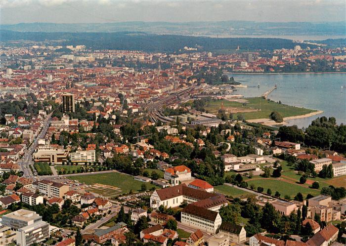 Kreuzlingen TG und Konstanz im Vordergrund Klosterkirche und Seminar