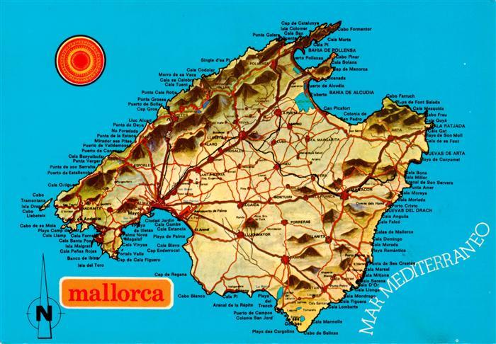 Mallorca ES Plano con detalles característocos de la Isla Landkarte