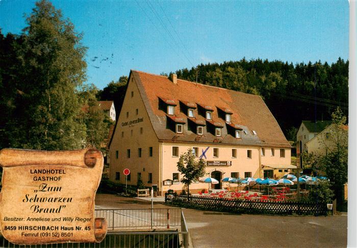 Hirschbach Frankenalb Oberpfalz Landhotel Gasthof Zum Schwarzen Brand