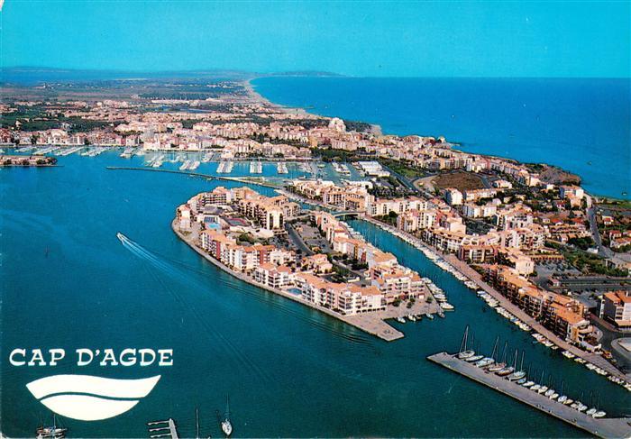 Cap-d Agde L'avant port Ile des pêcheurs vue aérienne